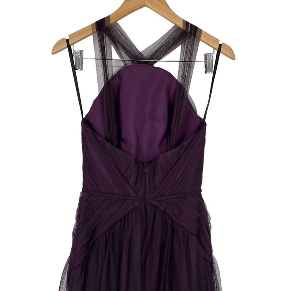 Vintage Formal Gown Jim Hjelm Occasions Purple Tulle‎ Dress Size 4 - Picture 14 of 16